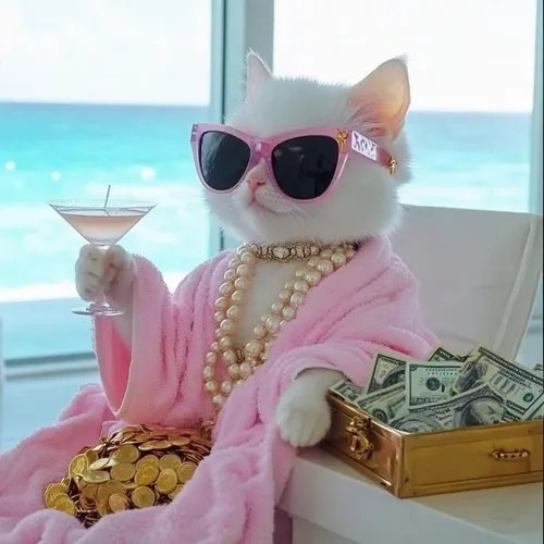 Mèo nhậu nâng ly tạo mood đời thật hơn cả bạn thân