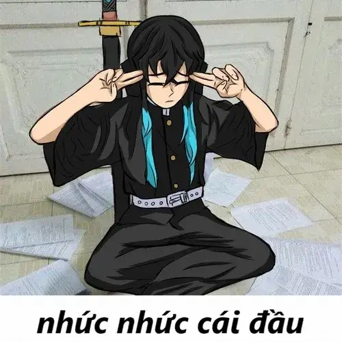 Ảnh meme anime nhức nhức cái đầu