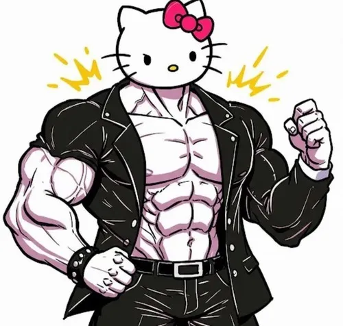 Hello Kitty cười nham hiểm kiểu meme phản ứng