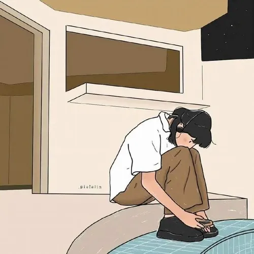 Ảnh chế trầm ngâm diễn tả ánh mắt xa xăm đầy nỗi băn khoăn