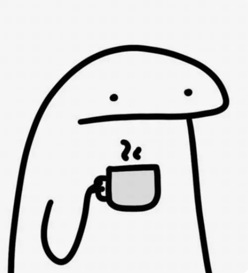 Hình chế meme vui nhân vật tối giản nhún vai cam chịu