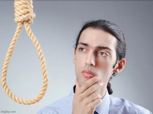 Ảnh meme vui treo cổ ghi lại cái nhìn vô vọng nhẹ.