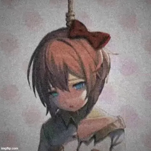 Meme chế treo cổ mô tả vẻ mặt thiếu sinh khí.