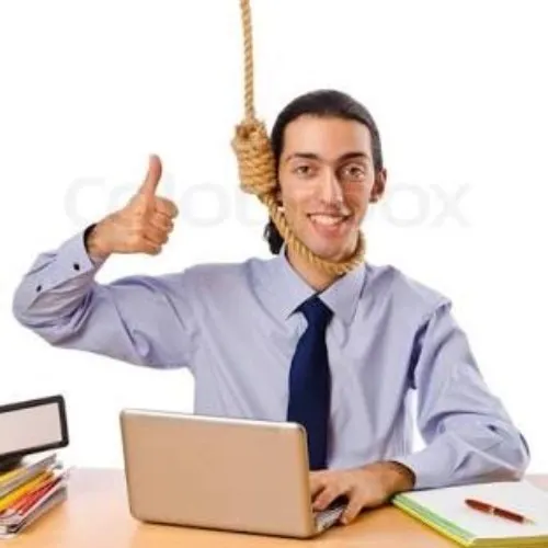 Hình meme hài treo cổ thể hiện tinh thần rệu rã.