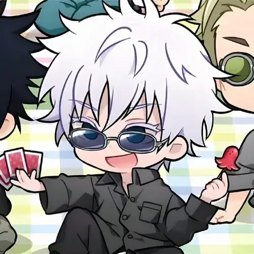 Meme troll Gojo giả vờ nghiêm túc trước máy quay.