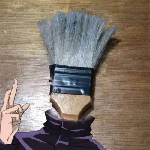 Ảnh chế Gojo nâng kính đen nhìn vào camera.