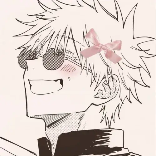 Ảnh troll Gojo đang giơ tay kiểu “chill thôi mà”.