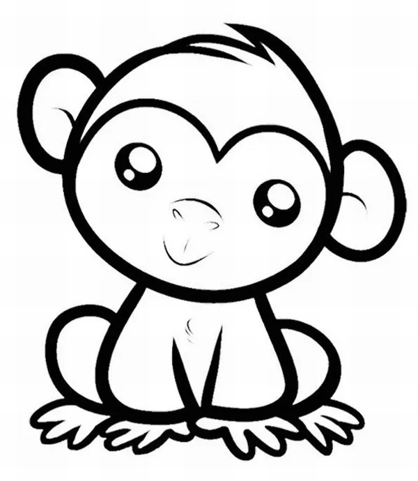 In hình tập tô chú khỉ tinh nghịch và đáng yêu.