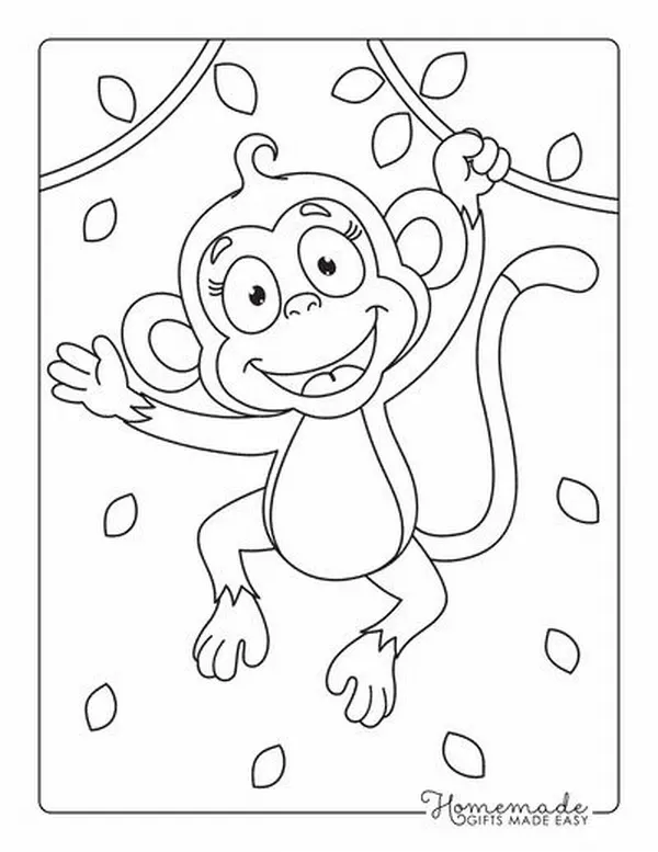 In hình tập tô chú khỉ đu dây cực ngộ nghĩnh.