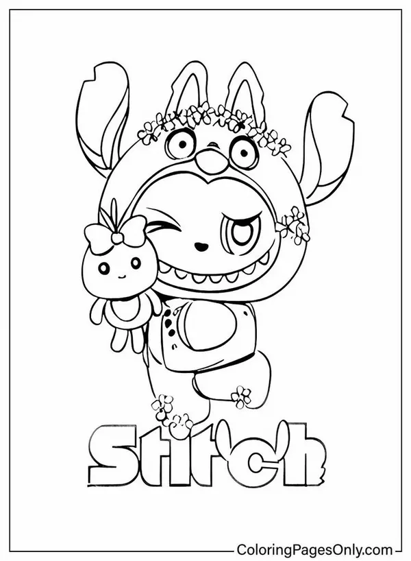 Bức tranh tô màu Labubu vui nhộn cho cuối tuần đầy tiếng cười