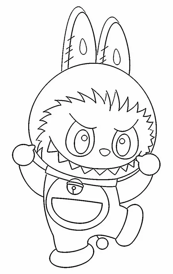 Trang tô màu Labubu đang cưỡi cá voi giữa biển xanh bao la