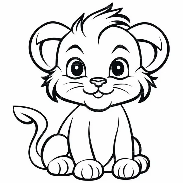 Hình sư tử con chơi đùa giúp bé phát triển sáng tạo