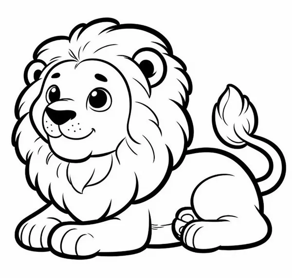 Bức tranh sư tử con nô đùa cùng bạn voi đáng yêu vô cùng