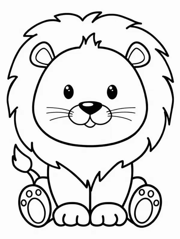 Hoạt động tô sư tử giúp bé thư giãn và học phối màu vàng