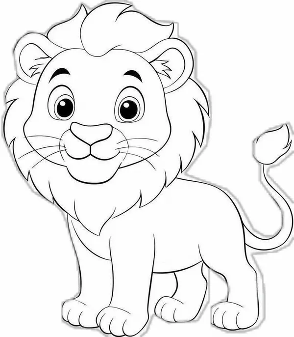 Tải tranh tập tô sư tử vàng giúp bé rèn kỹ năng tô nét