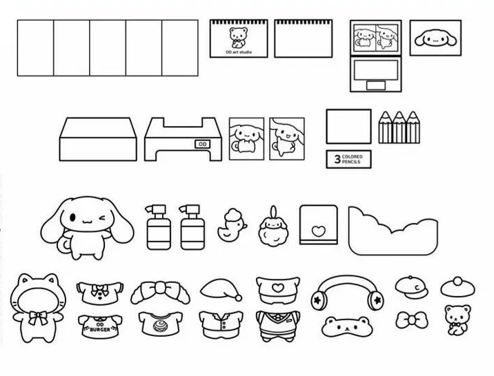 12 Trang tập tô Cinnamoroll mặc đồ đầu bếp nướng bánh ngọt.