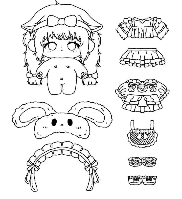 5 Hoạt động tô búp bê giấy Cinnamoroll giúp bé chơi sáng tạo.