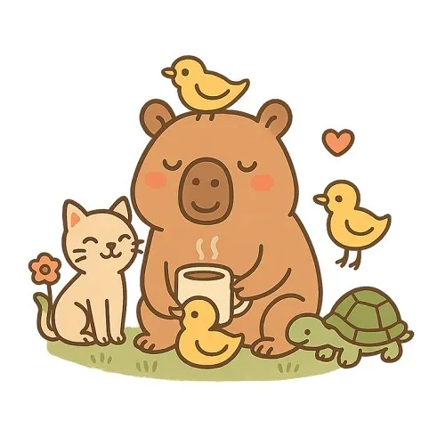 Tranh tô màu Capybara và nhóm bạn dễ thương giúp bé khám phá sáng tạo