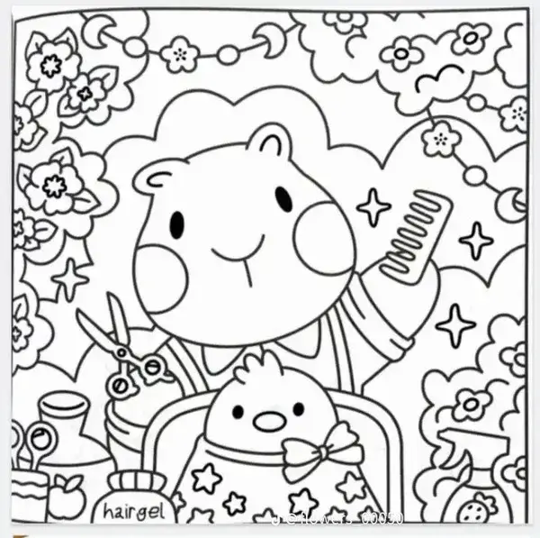 Trang tô màu Capybara cùng bạn thỏ đáng yêu trong vườn