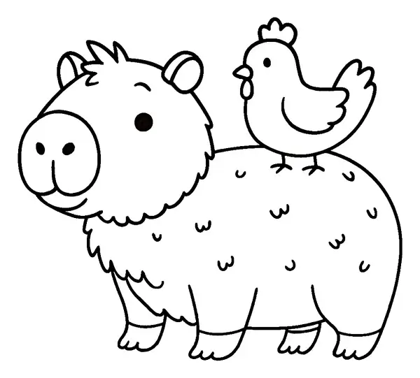 Trang tập tô Capybara và vịt con cùng nhau tắm nắng