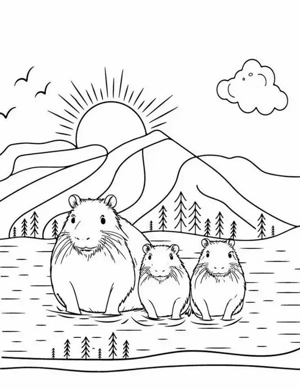 Câu chuyện tình bạn ấm áp qua từng bức tranh tô Capybara