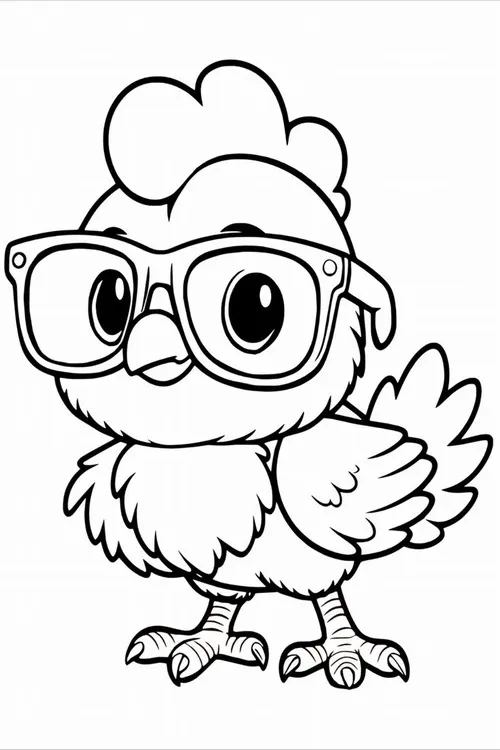 Mẫu tranh tô màu con gà giúp bé học quan sát tỉ mỉ