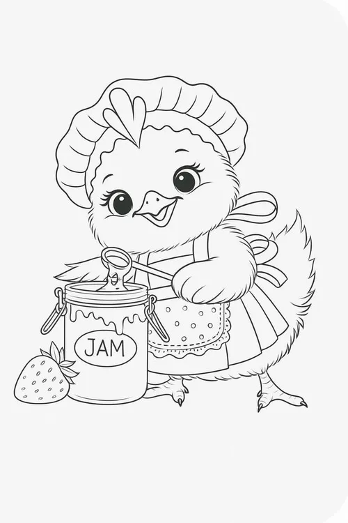 Mẫu tranh tô con gà giúp bé hiểu cuộc sống nông trại