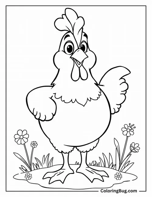 Tranh tô màu gà con vàng óng giúp bé nhận biết màu sắc