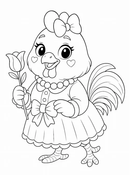 Trang tô màu gà con vàng óng rực rỡ thật dễ thương cho bé 5 tuổi