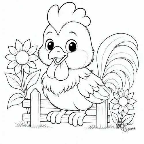 Bức tranh gà trống gáy sáng giúp bé nhận biết âm thanh