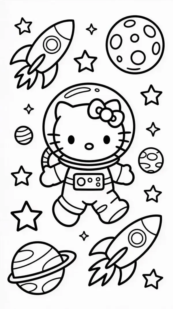 Hoạt động tô màu Kitty giúp bé thư giãn mỗi ngày