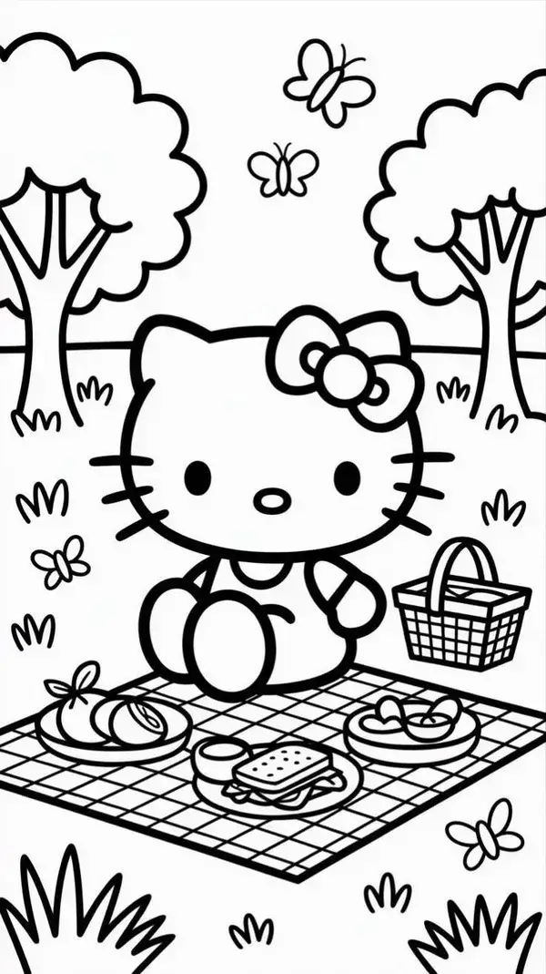 Bức tranh tô Kitty giúp trẻ rèn sự khéo léo và sáng tạo