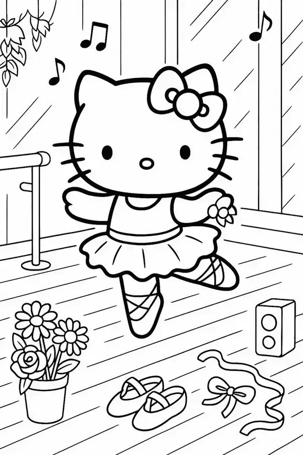 Hoạt động tô màu Kitty giúp gắn kết gia đình