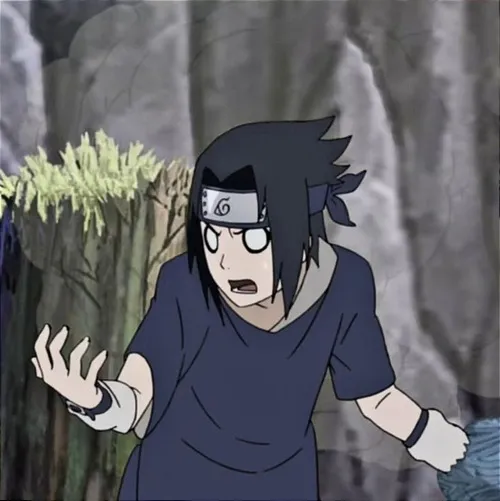 Meme hài Sasuke nén cảm xúc tạo sự căng thẳng khó diễn tả hết