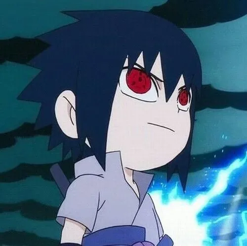 Meme Sasuke lạnh mặt kèm ánh mắt Sharingan