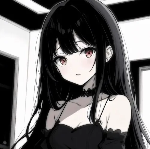 Bộ sưu tập avatar anime nữ đen trắng dành cho người thích sắc độ nhẹ