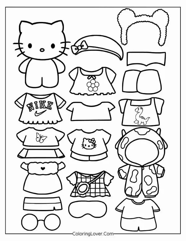 32 Hình tô màu paper doll mini giúp bé phát triển sáng tạo