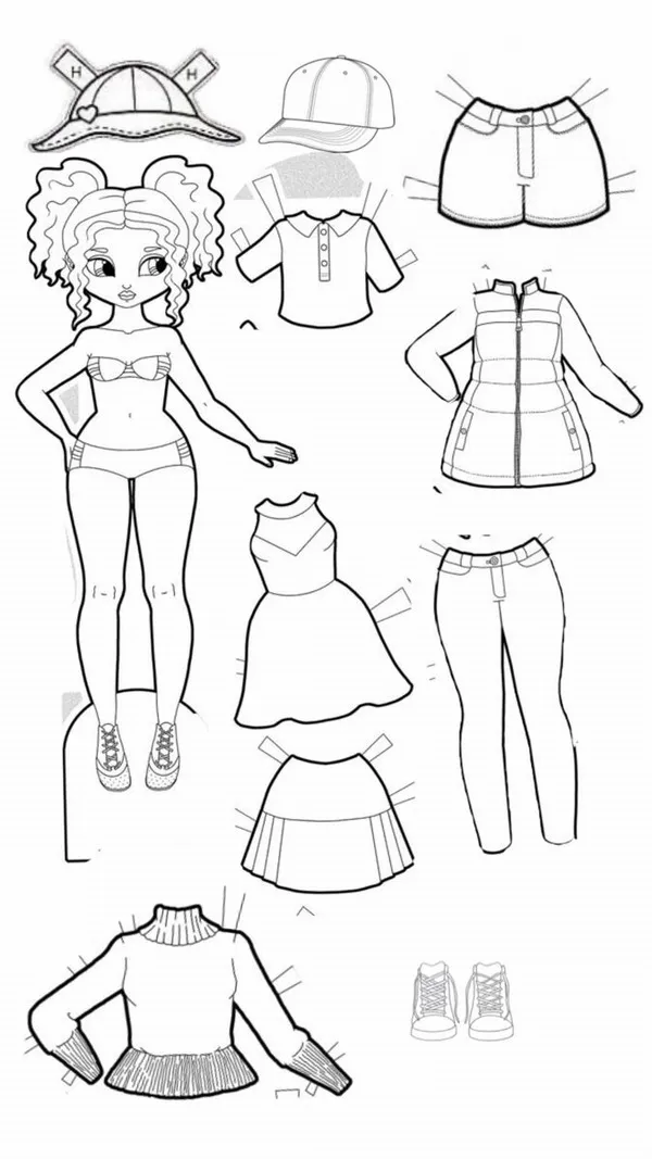 33 Tranh tô màu búp bê giấy chibi đáng yêu cho trẻ nhỏ