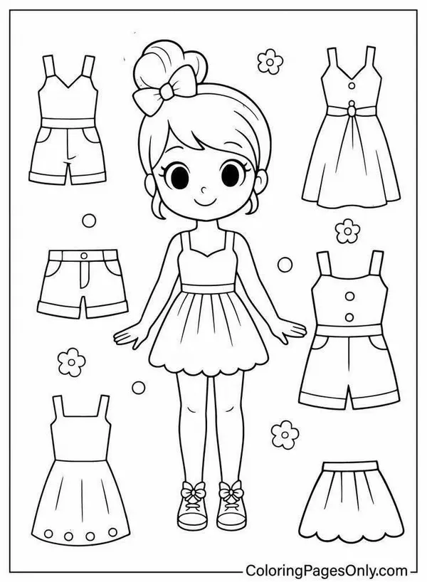 43 Tải tranh tập tô paper doll chibi có nhiều kiểu tóc đẹp