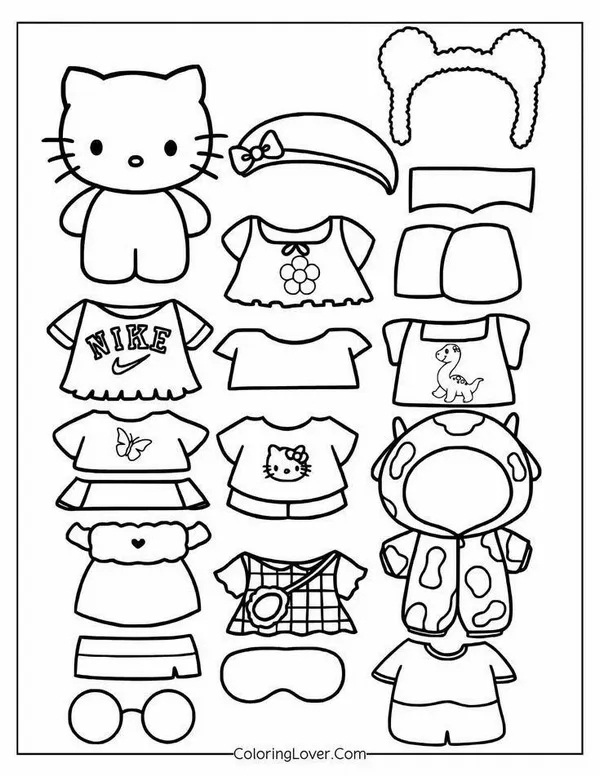 21 Hình tô màu búp bê giấy đội vương miện hoa xinh.