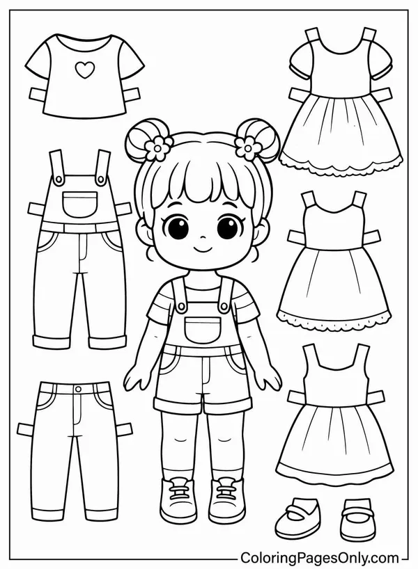 30 Bộ tranh tô búp bê giấy rực rỡ cho bé gái yêu thời trang