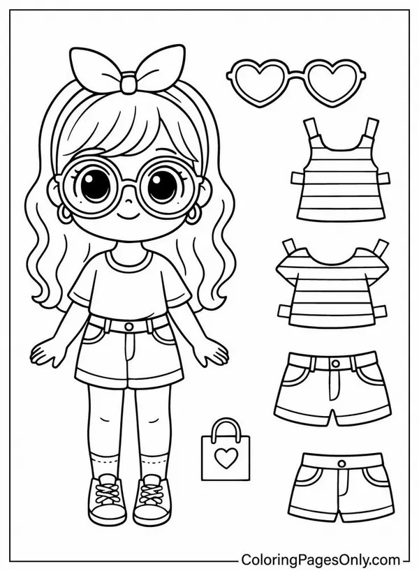 31 Trang tô màu búp bê giấy với váy áo công chúa xinh