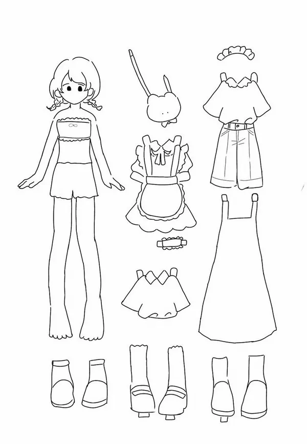 11 Tuyển chọn tranh tô màu búp bê giấy thay đồ chibi đẹp, đơn giản và dễ in