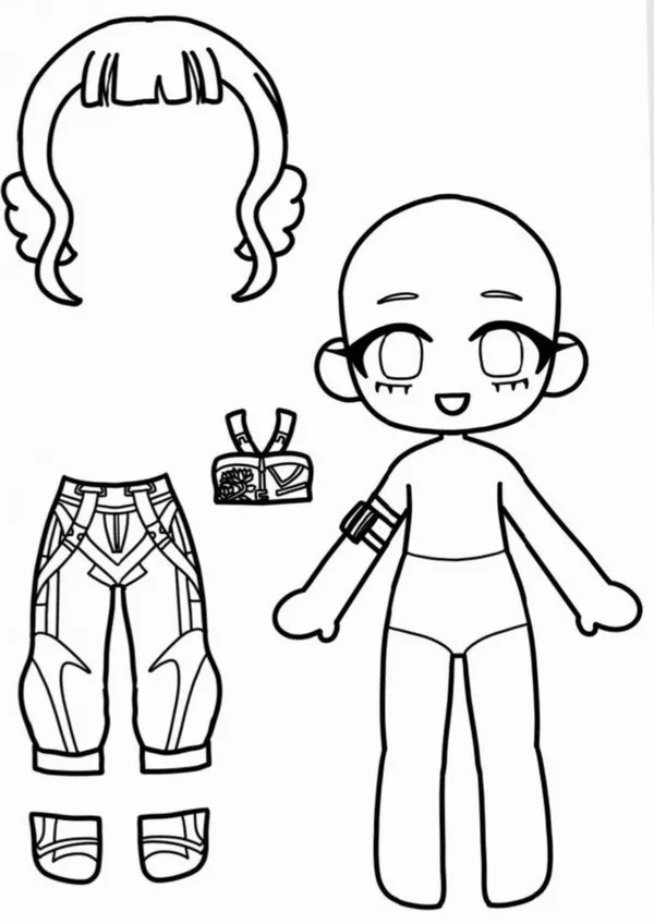 9 Trang tô màu búp bê giấy chibi tạo cảm hứng sáng tạo