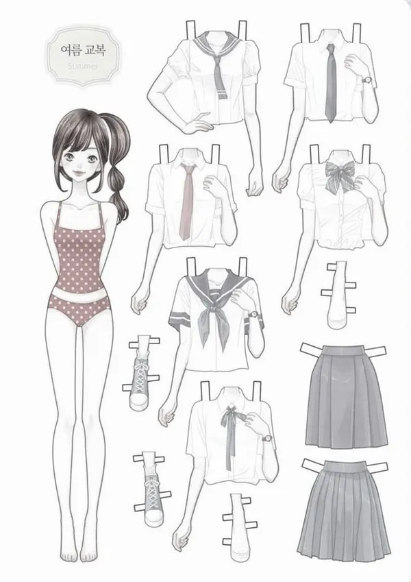 23 Bộ tranh tô màu búp bê giấy thay đồ chibi siêu dễ thương, tải và in nhanh tại nhà