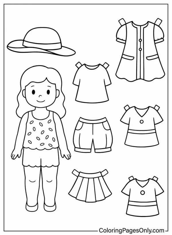 18 Bộ sưu tập tranh tô màu búp bê giấy thay đồ chibi dễ thương cho bé sáng tạo