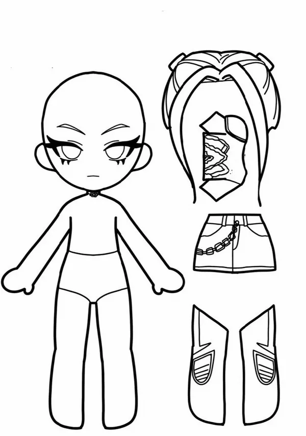 22 Bộ tranh tô màu búp bê giấy thay đồ chibi giúp bé học phối màu và thiết kế thời trang