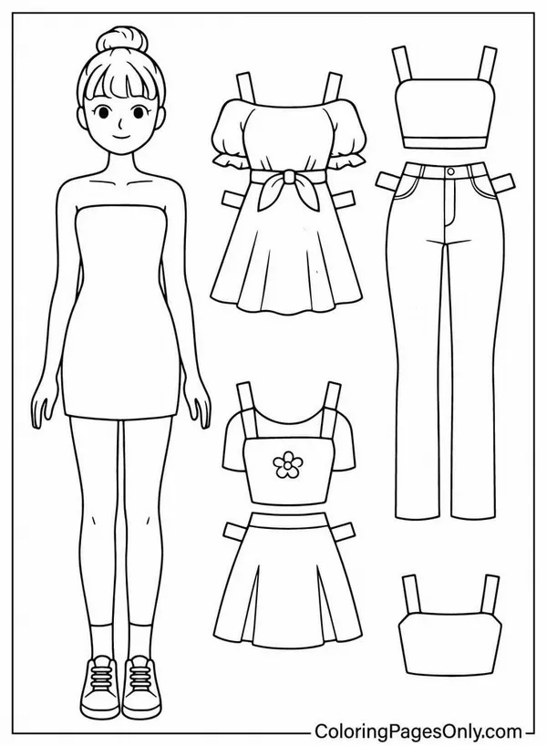 Tờ giấy tô màu búp bê giấy giúp bé tránh xa tivi