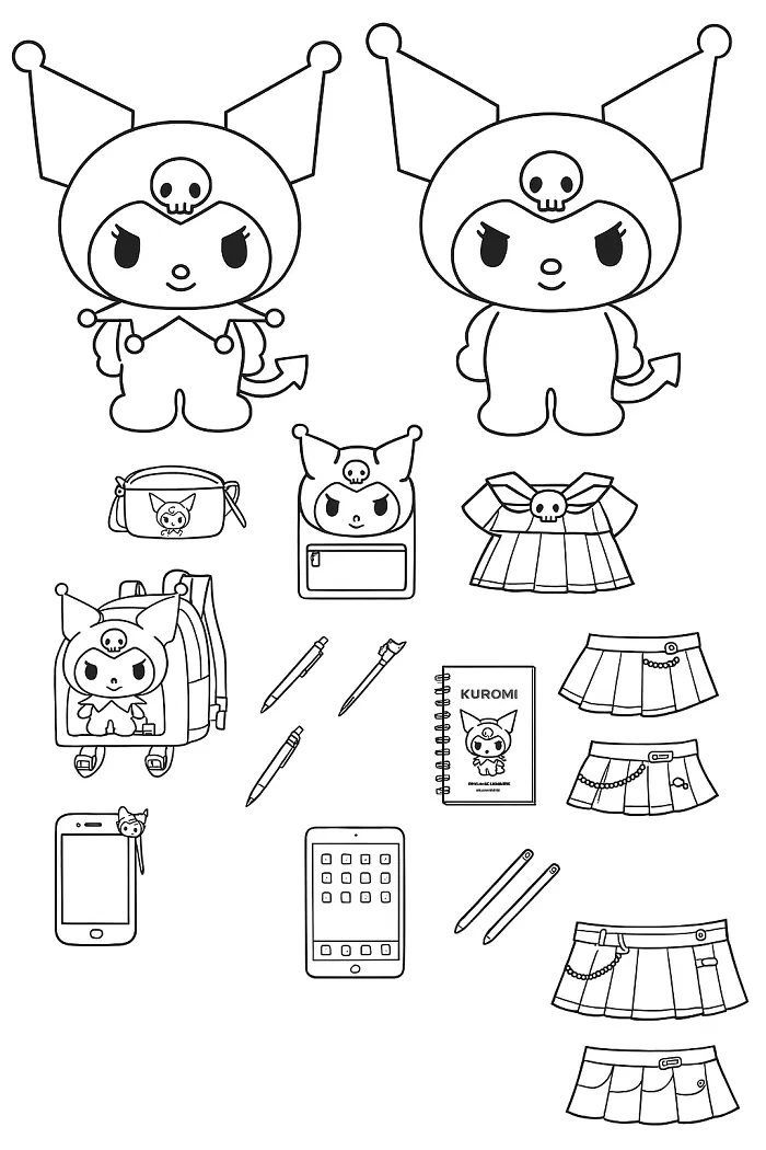 Tô màu búp bê Kuromi siêu đáng yêu giúp bé rèn kỹ năng khéo tay Tô màu búp bê Kuromi siêu đáng yêu giúp bé rèn kỹ năng khéo tay