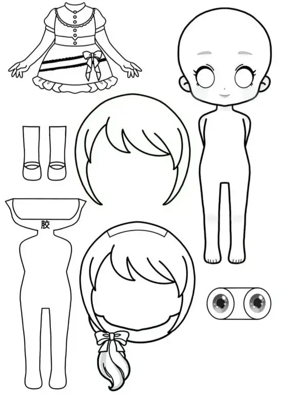 121 Hình vẽ búp bê chibi có nơ và giày cao gót nhỏ xinh